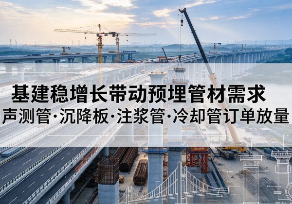 德格基建稳增长带动预埋监测管材需求，声测管、沉降板、注浆管订单持续放量